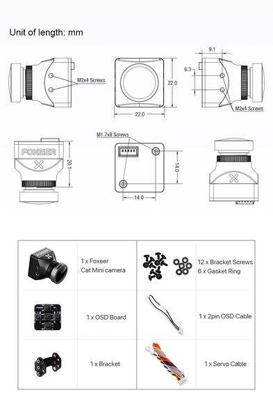 Ночная FPV rfvthf Foxeer Mini Night Cat 3 1200TVL 0.00001Lux IR Sensitive Night Vision Camera 850nm IR Light HS1262 фото